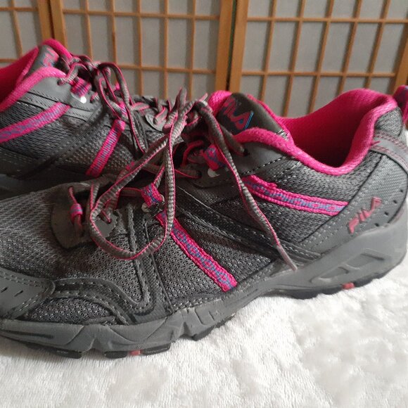 FILA SNEAKERS PINK/GRAY LACE UP ATHLETIC RUNNING SHOES RN 91175~WOMENS SIZE 10 - Picture 1 of 5